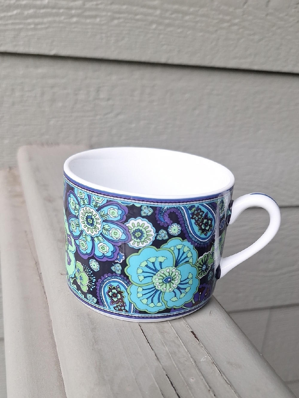 Vera Bradley Hippie Floral Tea Cup Blue & Green